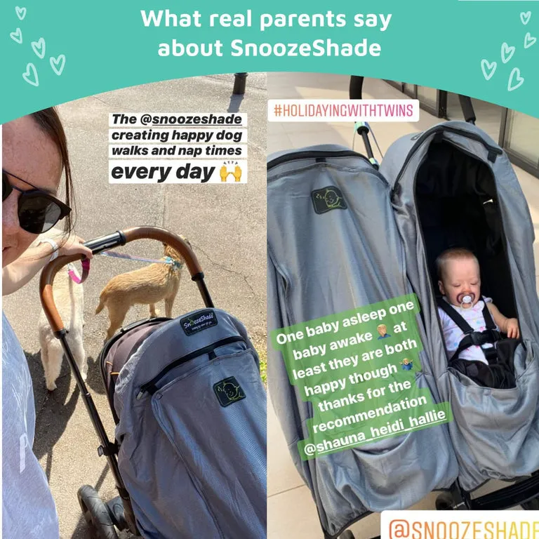 SnoozeShade Plus Deluxe (6m ) Universal-fit buggy & pushchair sun shade & baby sleep aid | Blocks up to 97.5% of UV