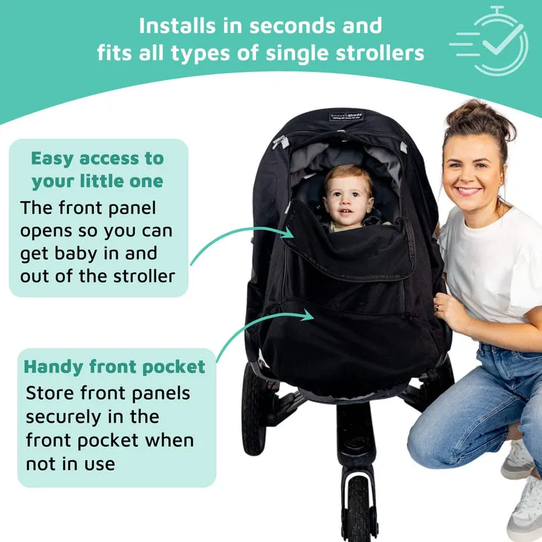 SnoozeShade Plus Extra (6m ) | Buggy & pushchair sun shade | Universal fit, blocks up to 99% of UV & helps little ones nap