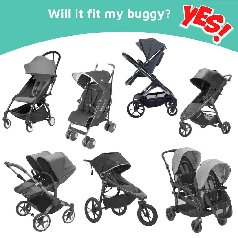SnoozeShade Plus Extra (6m ) | Buggy & pushchair sun shade | Universal fit, blocks up to 99% of UV & helps little ones nap