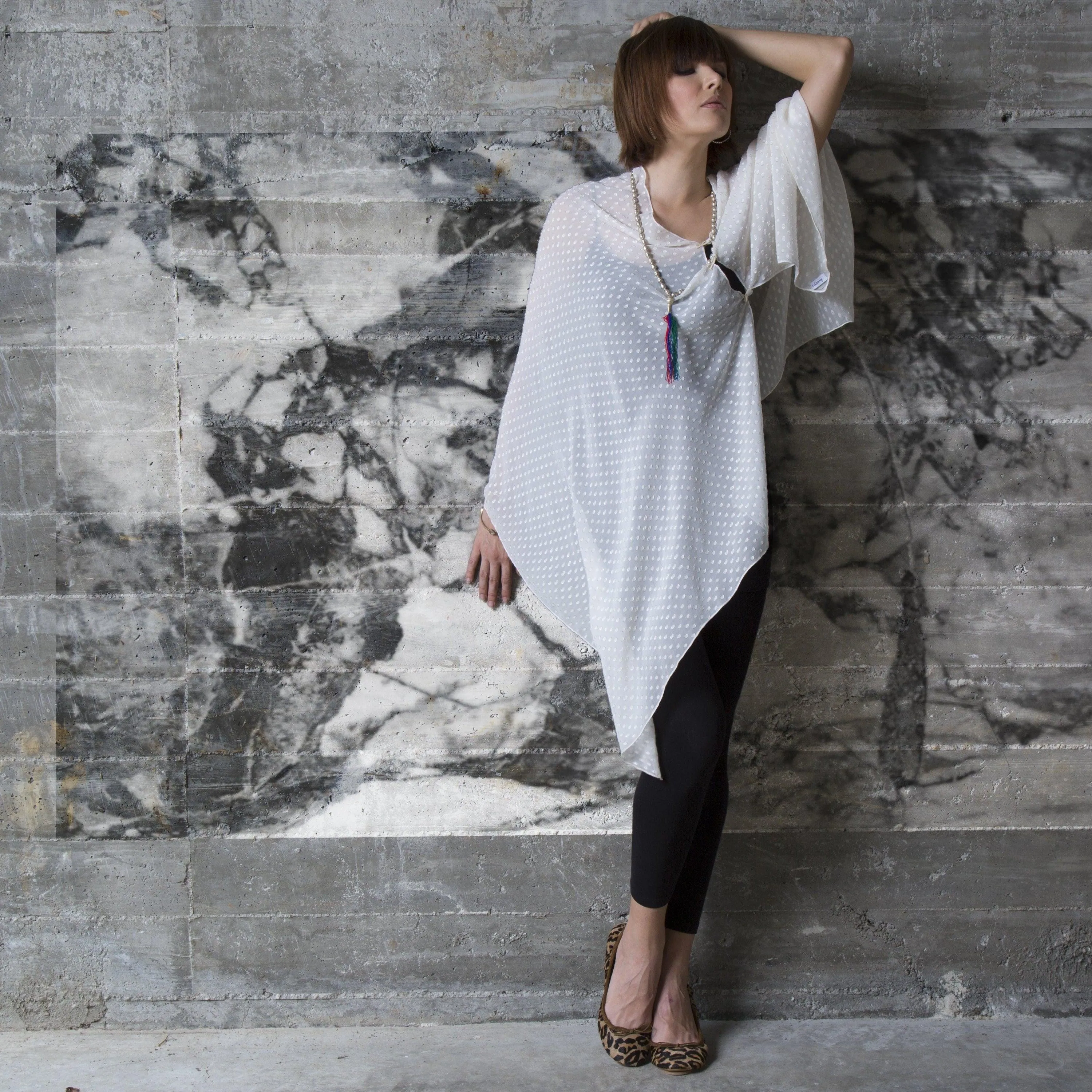 Snow White Silk Chiffon Scarf Wrap