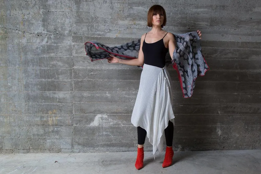 Snow White Silk Chiffon Scarf Wrap