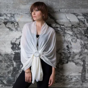 Snow White Silk Chiffon Scarf Wrap