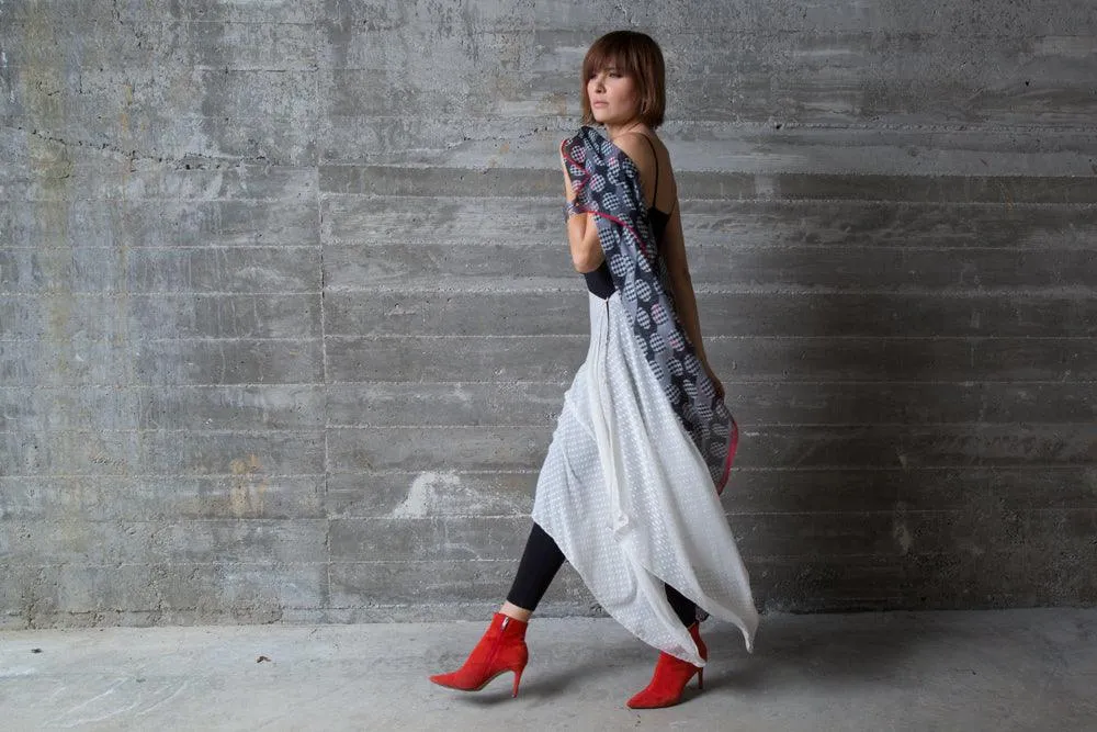 Snow White Silk Chiffon Scarf Wrap