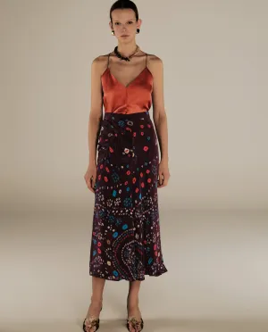 SOFIA | Terracotta Orange Satin Strap Camisole Top