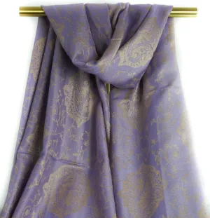 Soft Lavender Royal Paisley Pashmina Scarf Bohemian Shawl