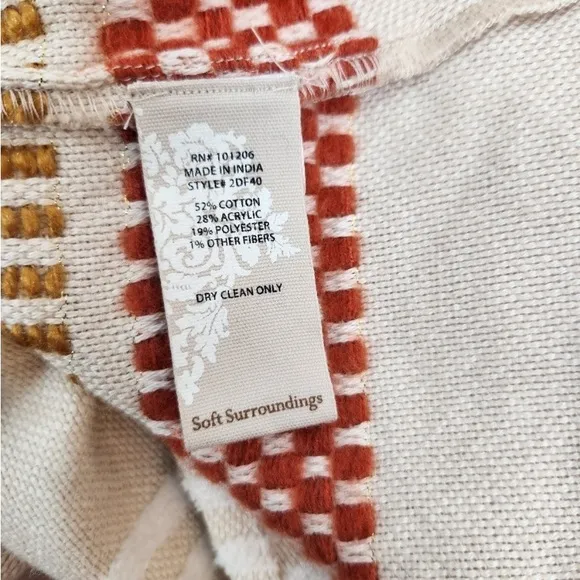 Soft Surroundings Woven Knit Pattern Embroidered Topper Duster Jacket