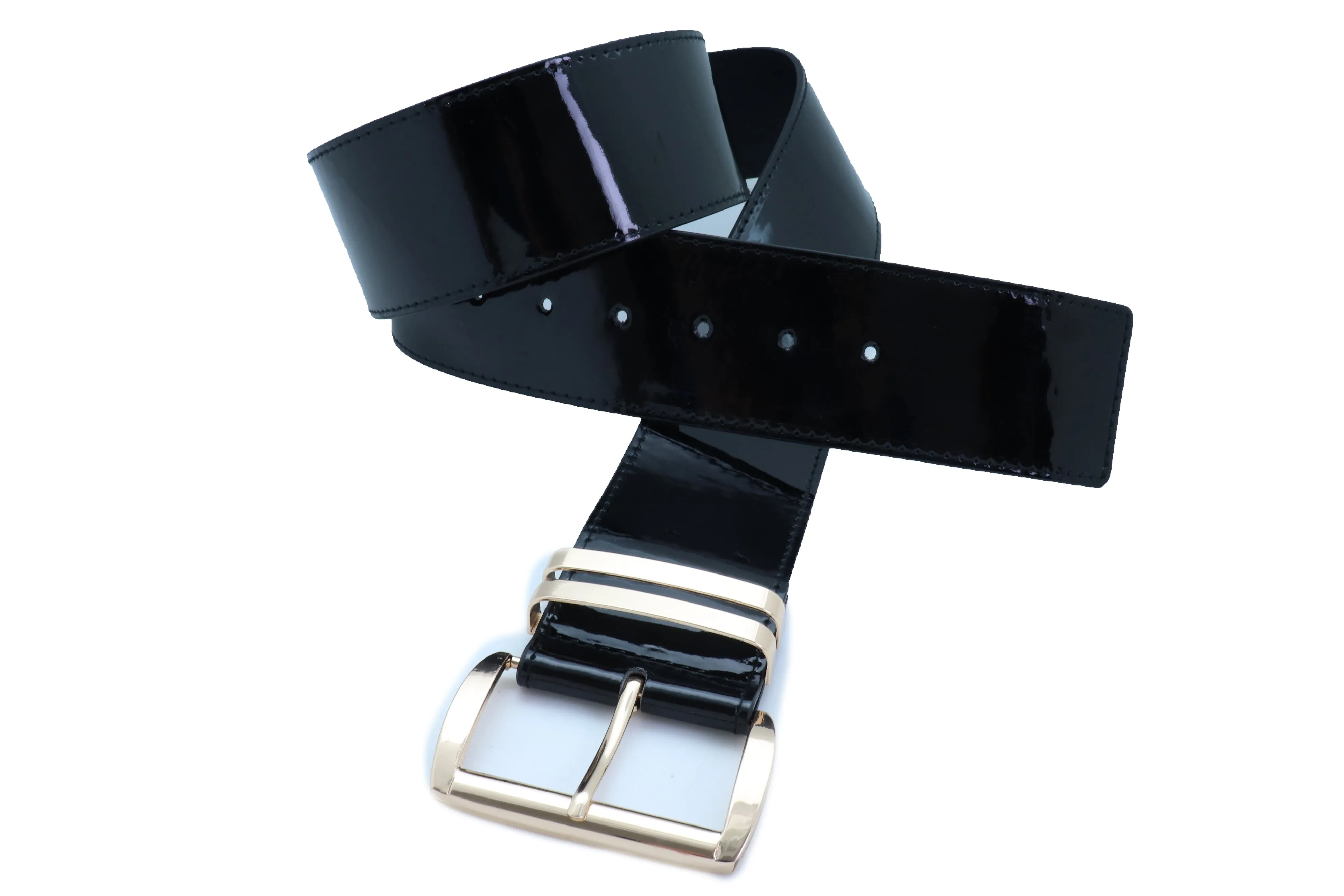 Solid Colored Faux Leather Two-Bar Loop Square Buckle Classic Belt