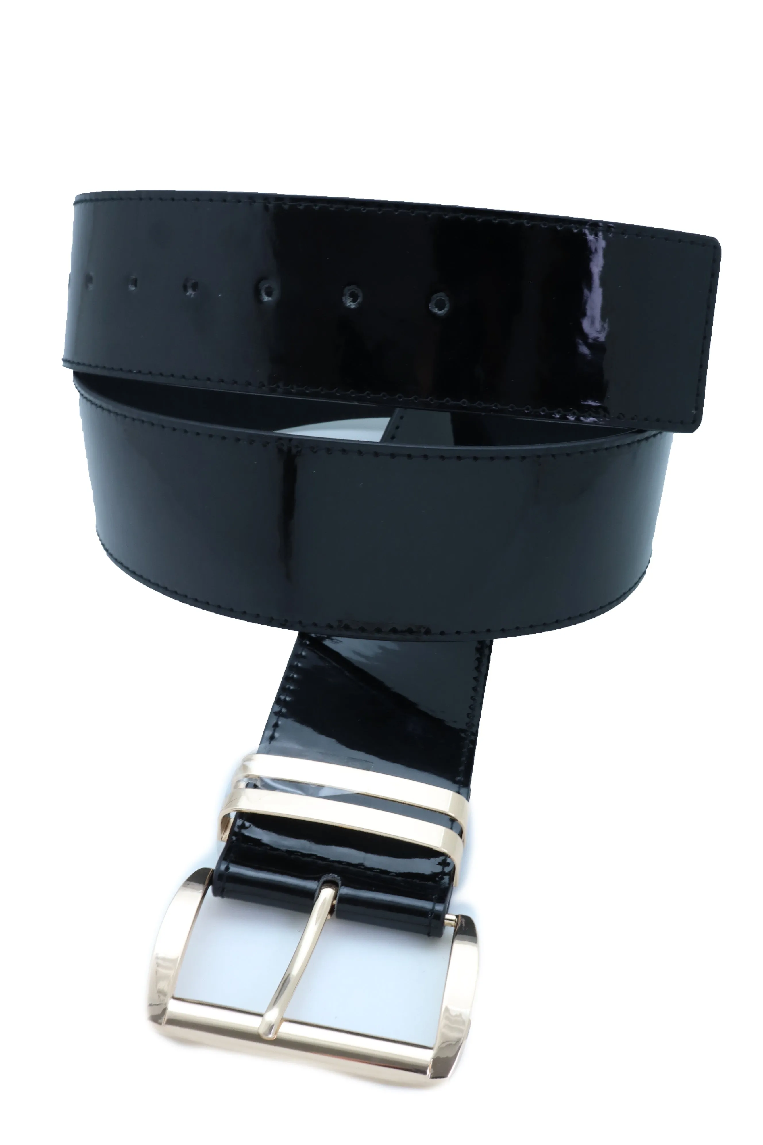 Solid Colored Faux Leather Two-Bar Loop Square Buckle Classic Belt