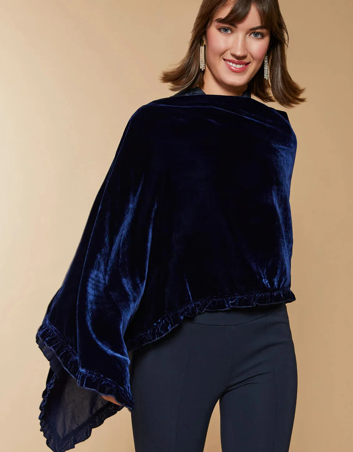Spartina 449 Velvet Ruffle Topper Dark Slate Blue