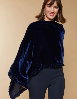 Spartina 449 Velvet Ruffle Topper Dark Slate Blue
