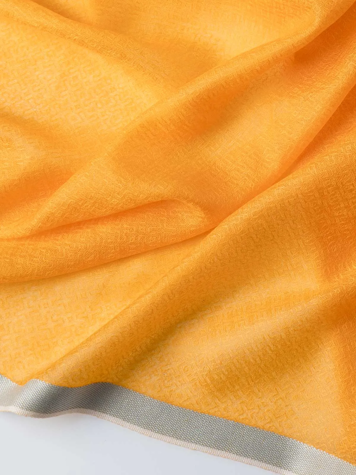 Square - Featherlight Orange Cashmere Scarf