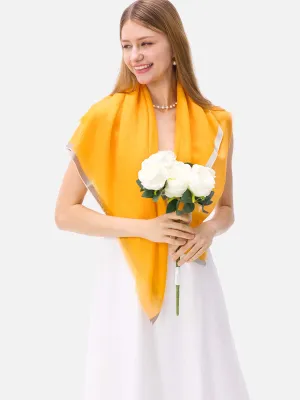 Square - Featherlight Orange Cashmere Scarf