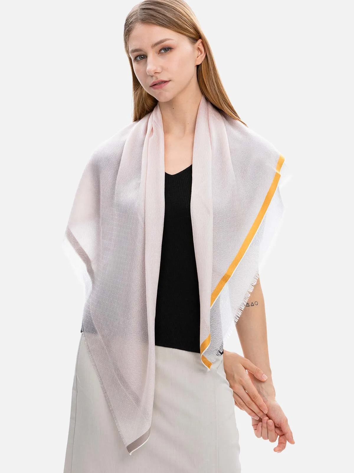 Square - Featherlight Pink Cashmere Scarf