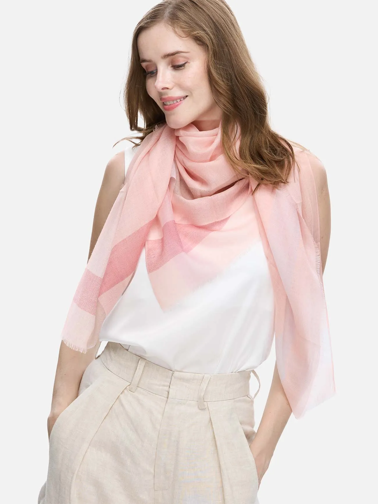 Square - Featherlight Rose Cashmere Scarf