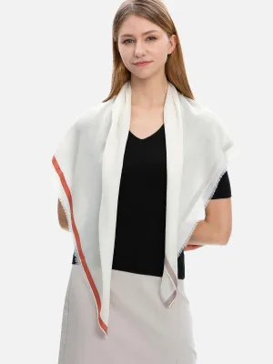 Square - Featherlight White Cashmere Scarf