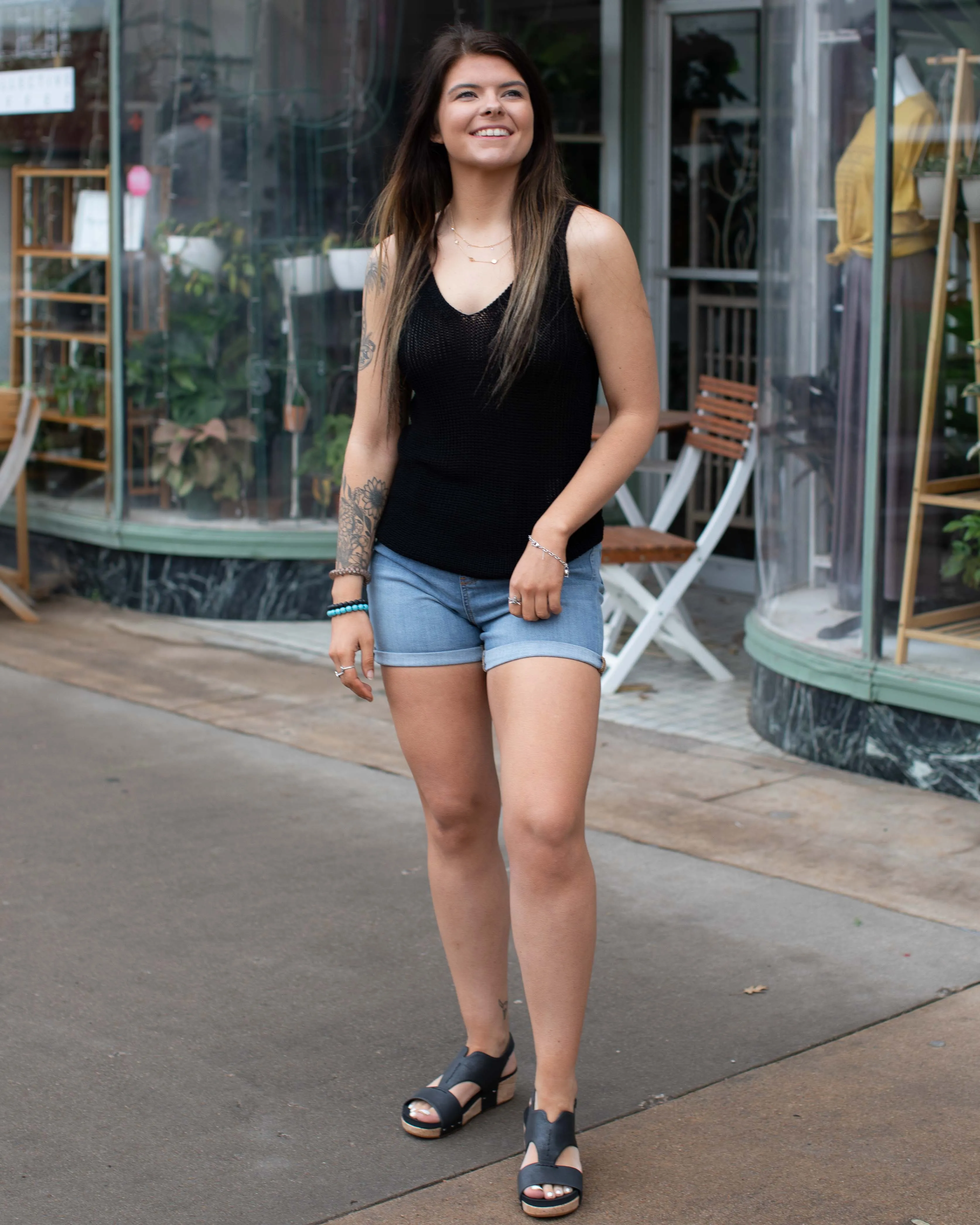 STAY WITH ME KNIT TANK TOP - BLACK