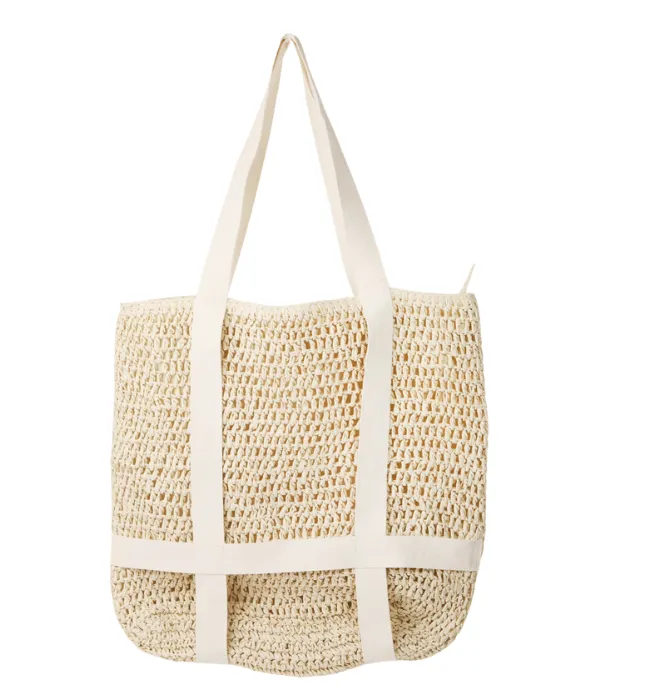 Straw Braided Hat Carrier Tote Bag
