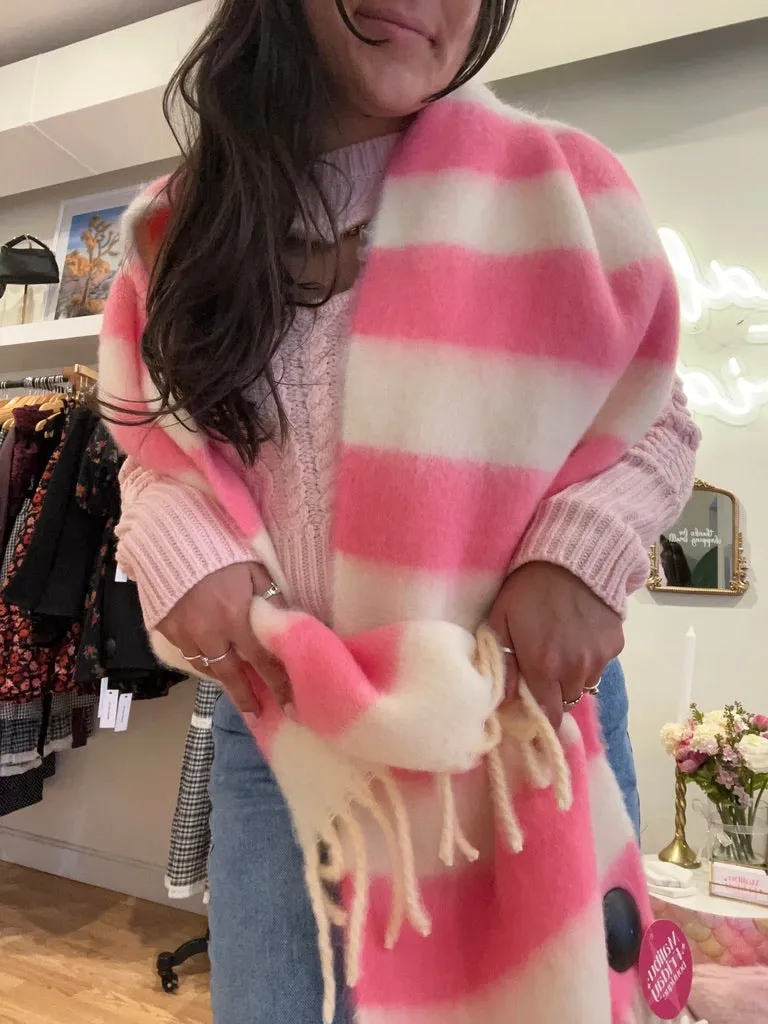 Striped Tassel Scarf