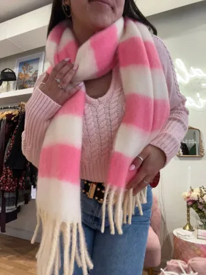 Striped Tassel Scarf
