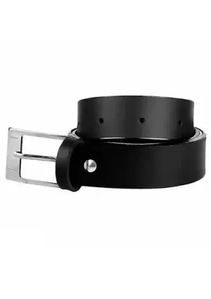 Stylish Fancy Faux Leather Solid Belt For Men (Black)