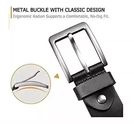 Stylish Fancy Faux Leather Solid Belt For Men (Black)