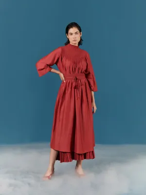 summer dress silk smocked with obi belt-fashion edit-after dark-90-ilk