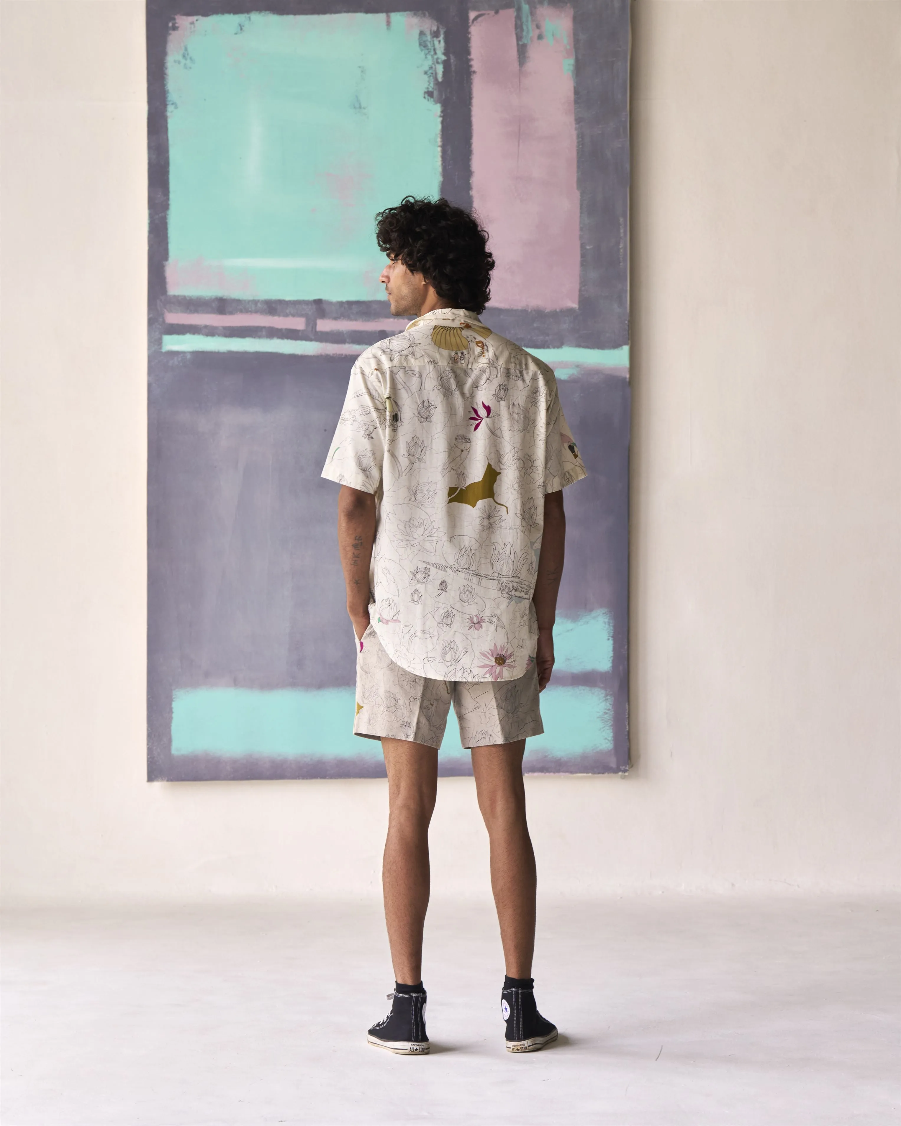 Summer Shorts Short Fresco Linen White P114LI534 SuketDhir