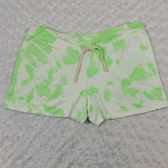Sundry Drawstring Green Paint Blot Stretch Shortie Stretchable Waistband XL Size