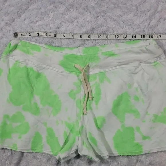 Sundry Drawstring Green Paint Blot Stretch Shortie Stretchable Waistband XL Size