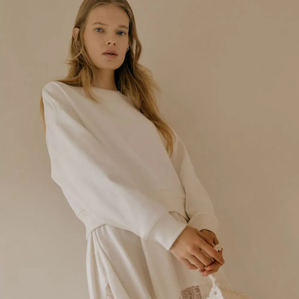 Sweatshirt And Charmeuse Skirt Layering Dress