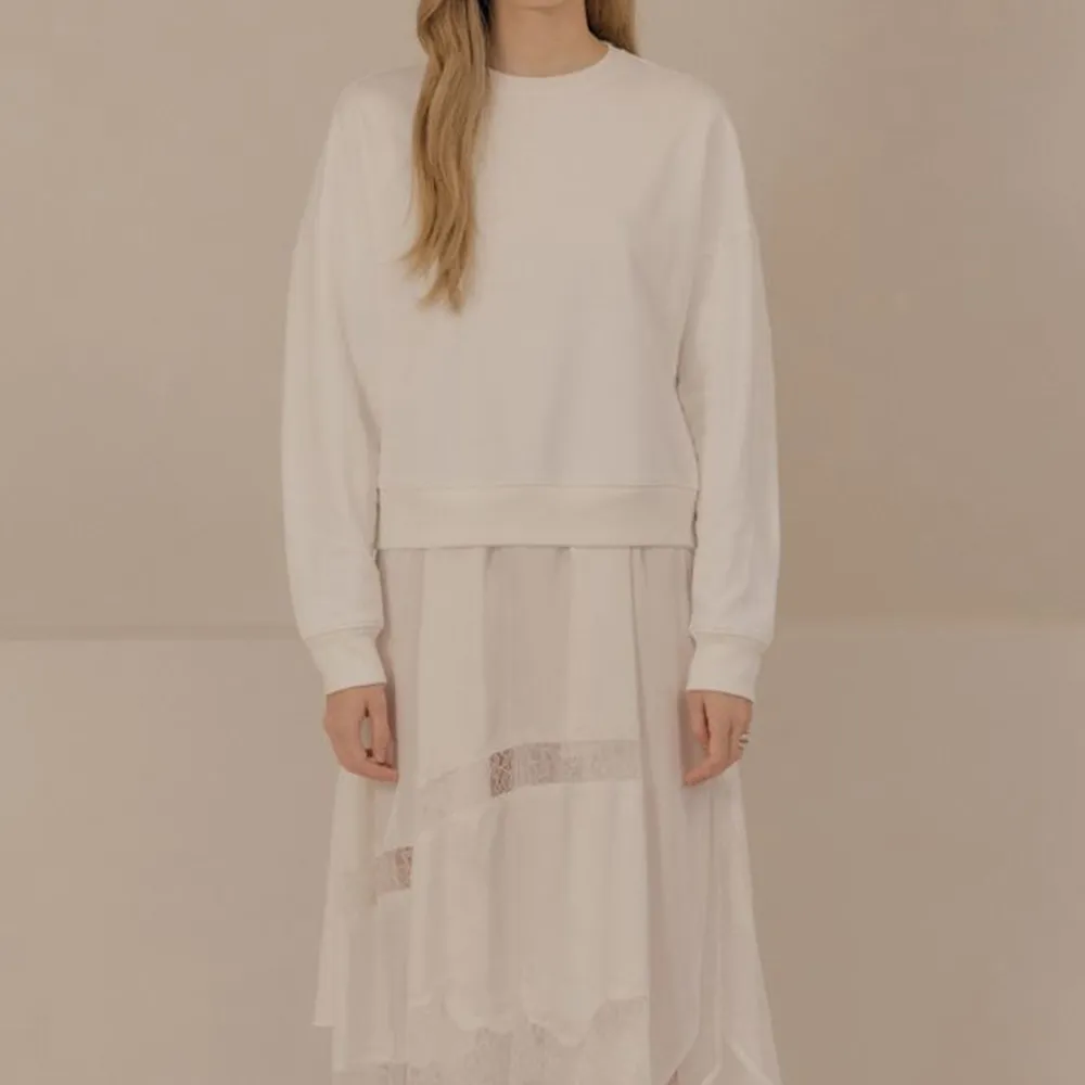 Sweatshirt And Charmeuse Skirt Layering Dress