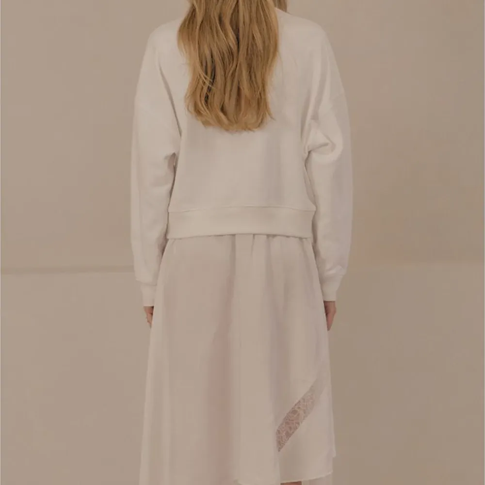 Sweatshirt And Charmeuse Skirt Layering Dress