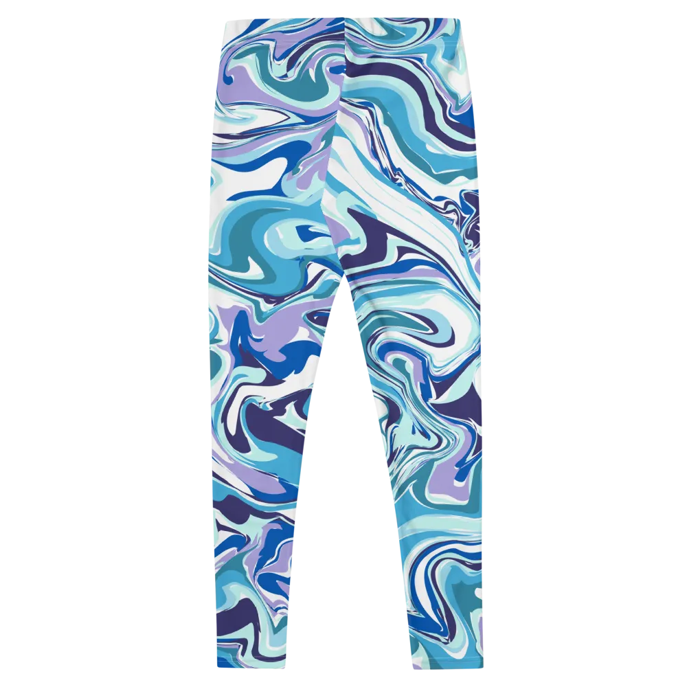 Swirl Blue Designer Leggings