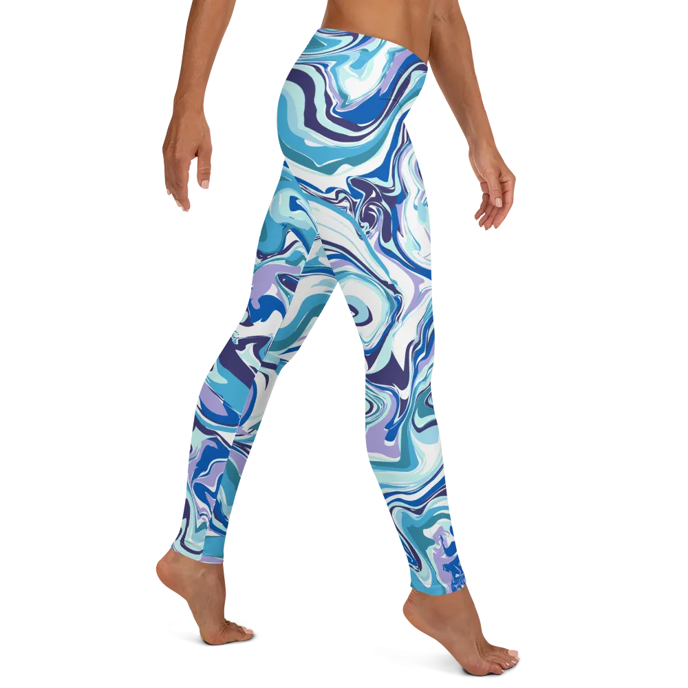 Swirl Blue Designer Leggings