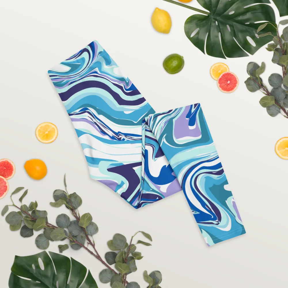 Swirl Blue Designer Leggings