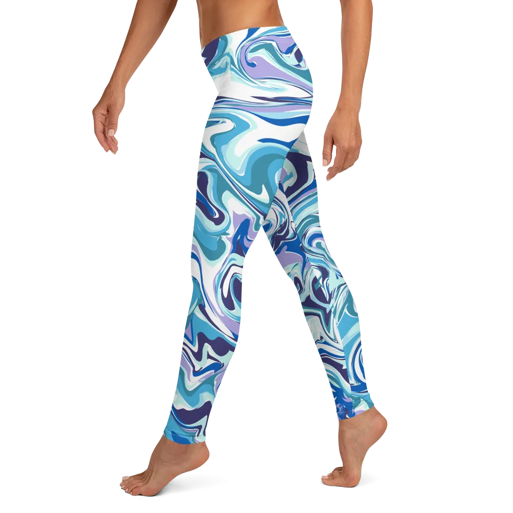Swirl Blue Designer Leggings