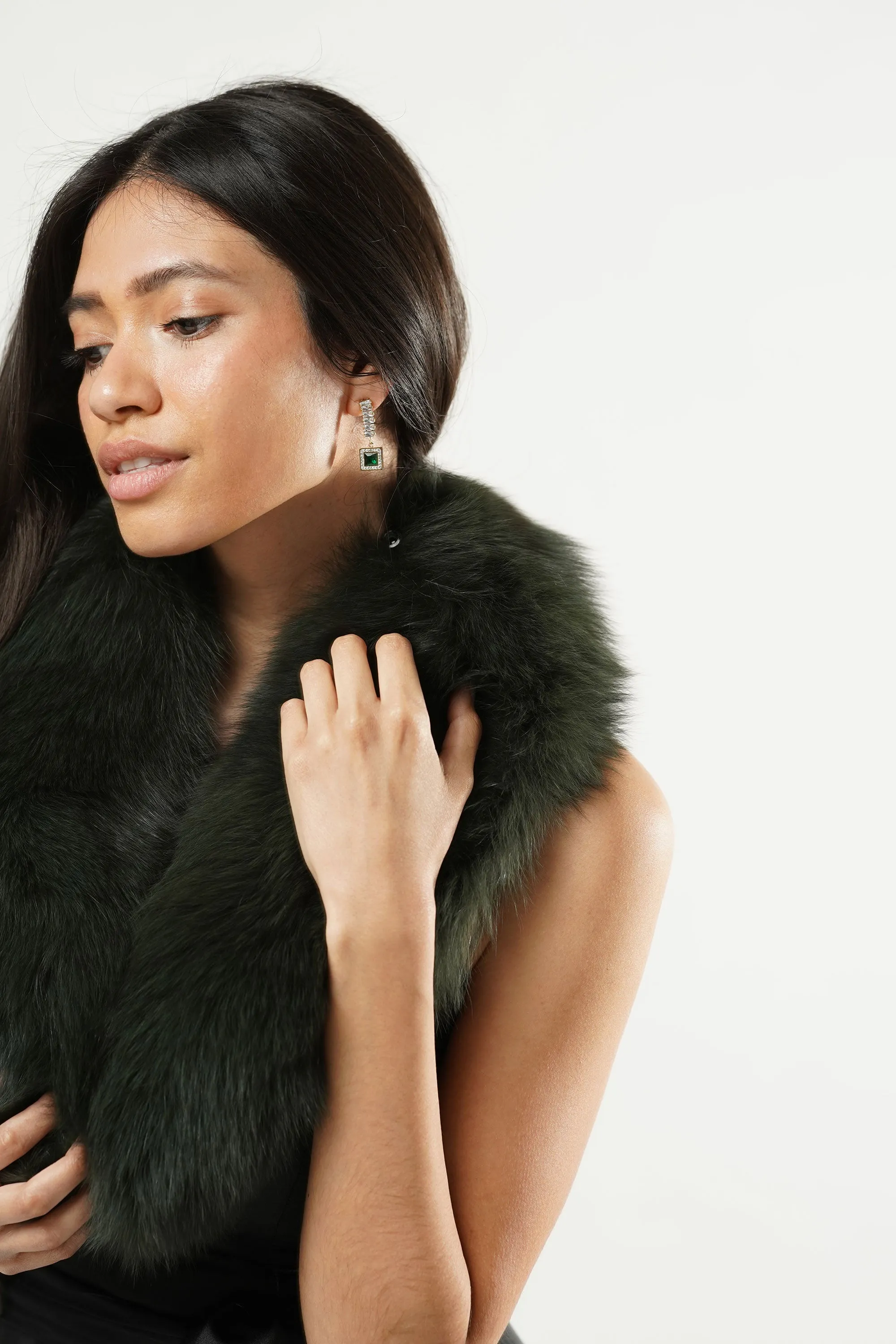 Sylvana Fur Scarf Green
