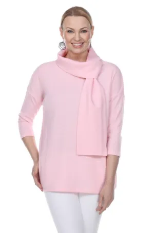T5222 - Waffle Knit Tie Neck Top