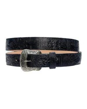 TANNER MARK BELT Black Hand Tooled Print