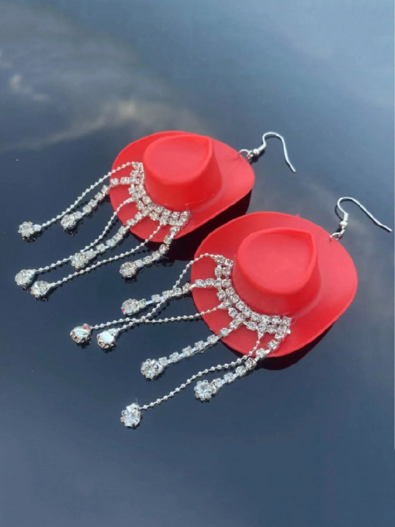 Tassel Cowboy Hat Earrings