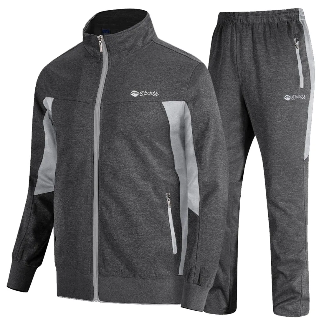 TBMPOY Men's Tracksuits Sweatsuits for Men Sweat Track Suits 2 Piece Casual Athletic Jogging Warm Up Full Zip Sets