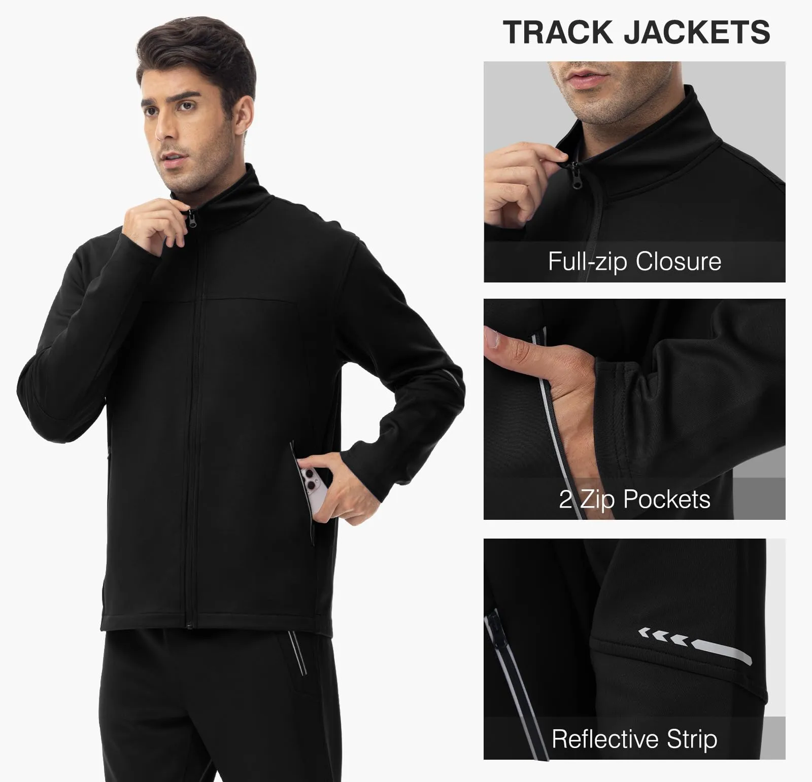 TBMPOY Men's Tracksuits Sweatsuits for Men Sweat Track Suits 2 Piece Casual Athletic Jogging Warm Up Full Zip Sets