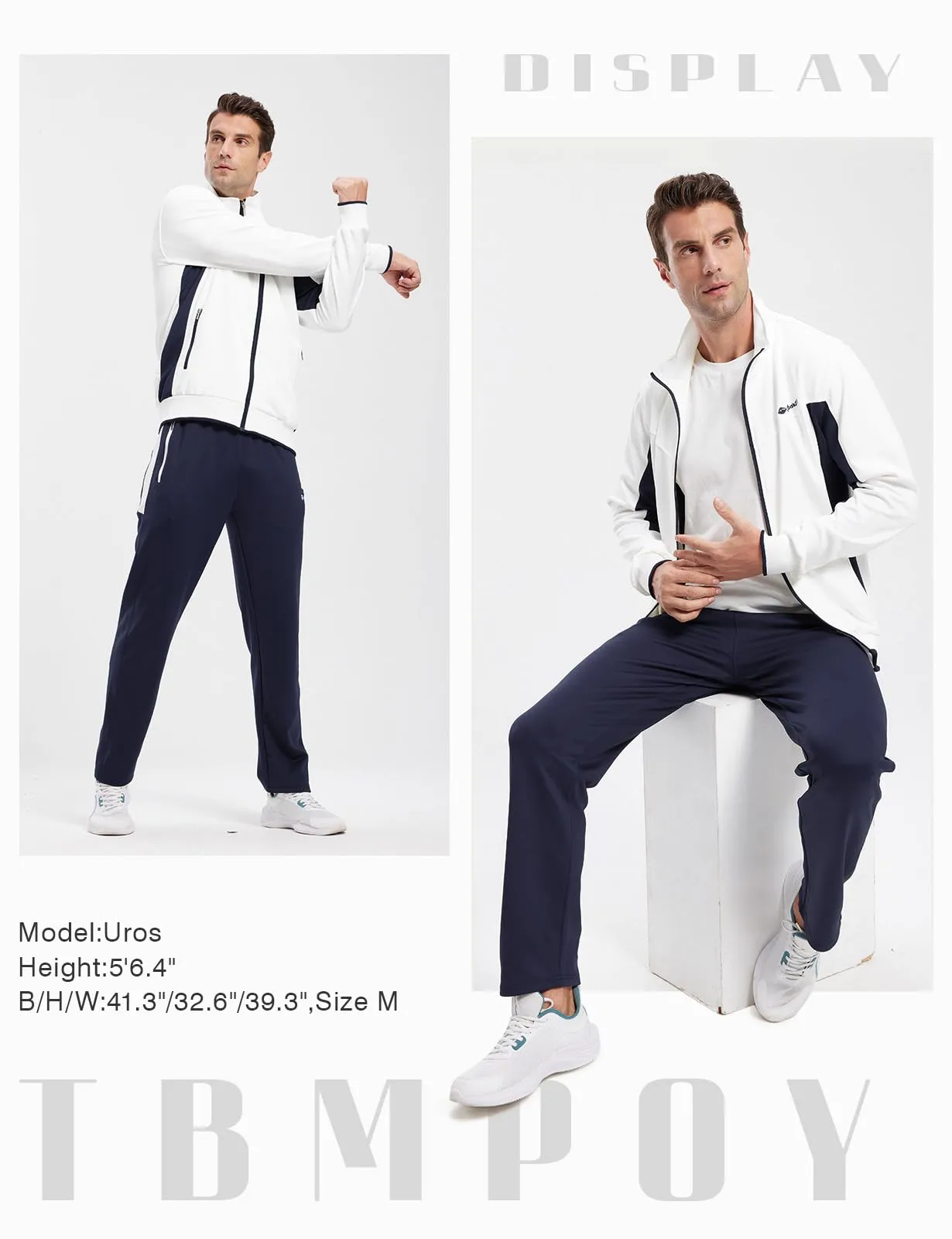 TBMPOY Men's Tracksuits Sweatsuits for Men Sweat Track Suits 2 Piece Casual Athletic Jogging Warm Up Full Zip Sets