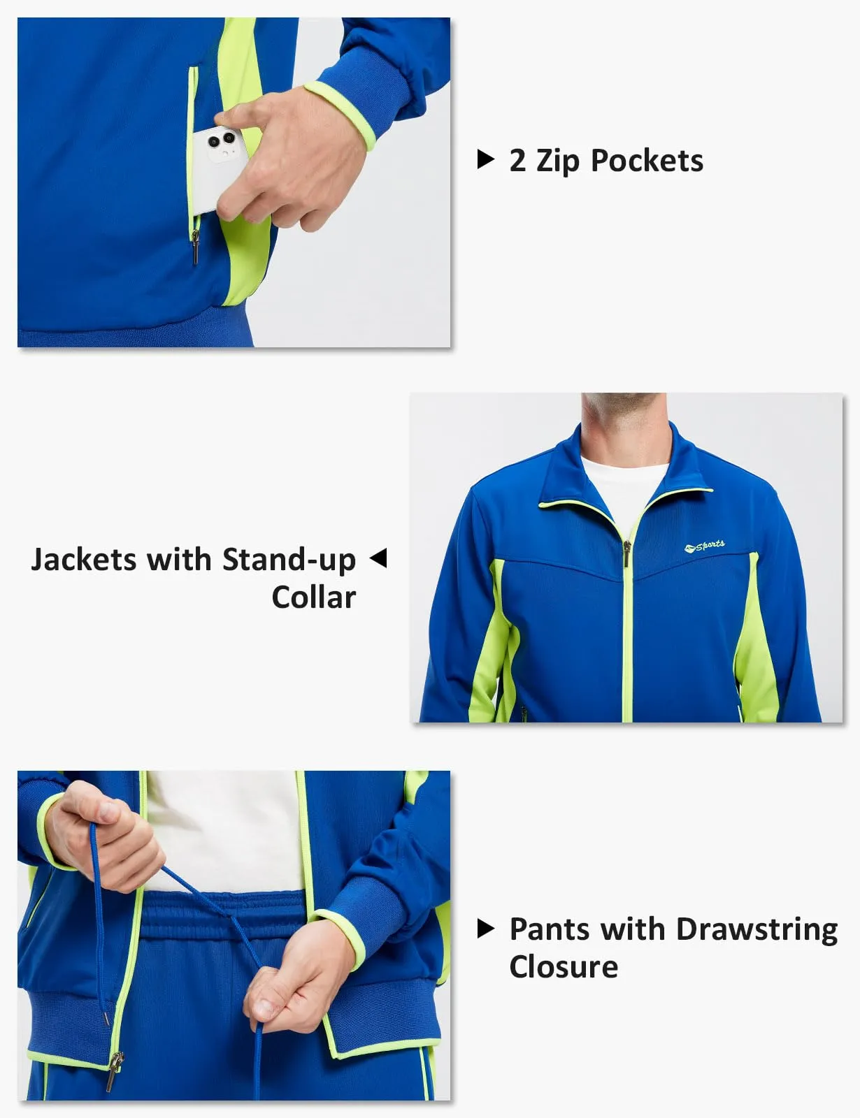 TBMPOY Men's Tracksuits Sweatsuits for Men Sweat Track Suits 2 Piece Casual Athletic Jogging Warm Up Full Zip Sets