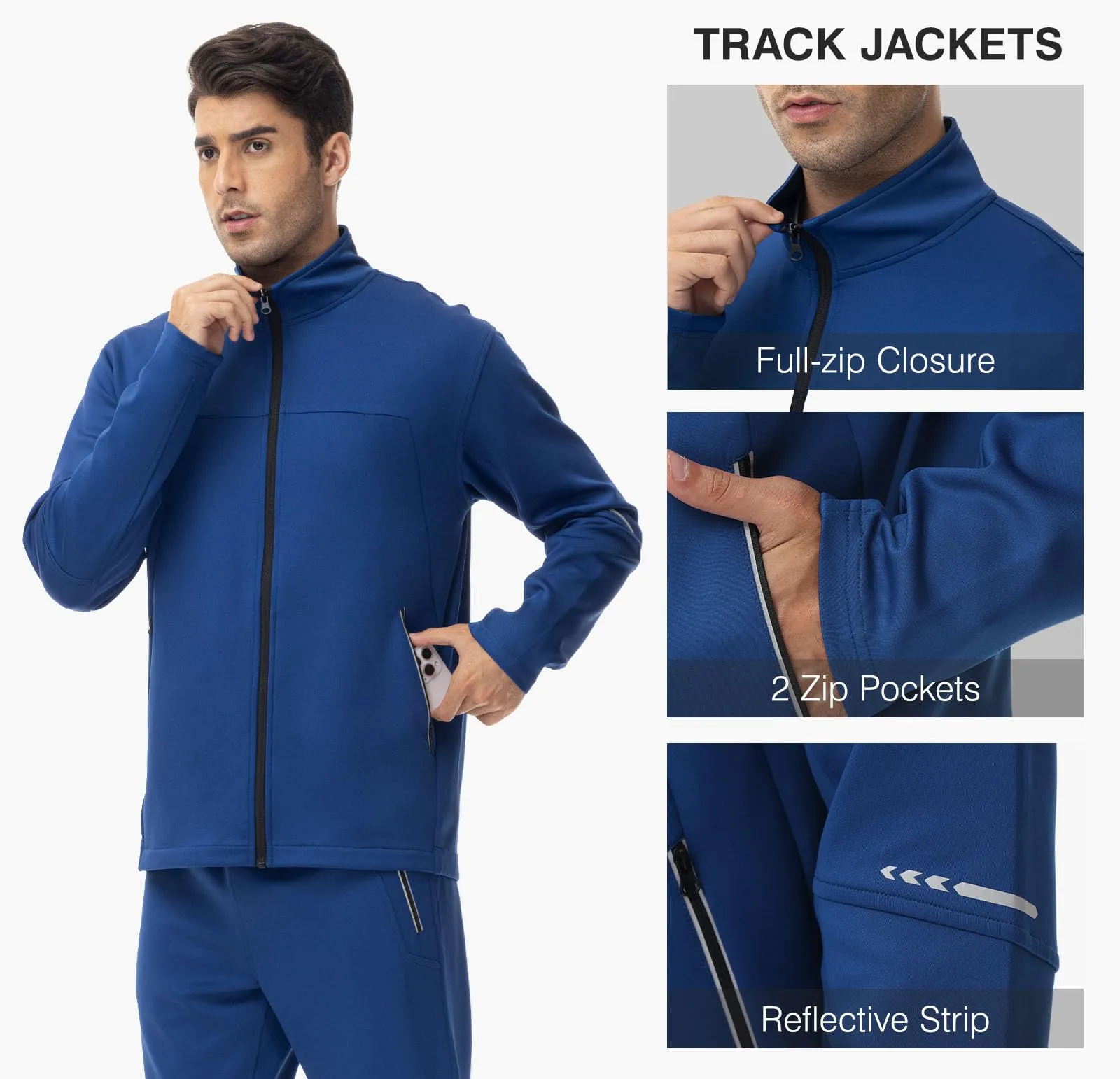 TBMPOY Men's Tracksuits Sweatsuits for Men Sweat Track Suits 2 Piece Casual Athletic Jogging Warm Up Full Zip Sets