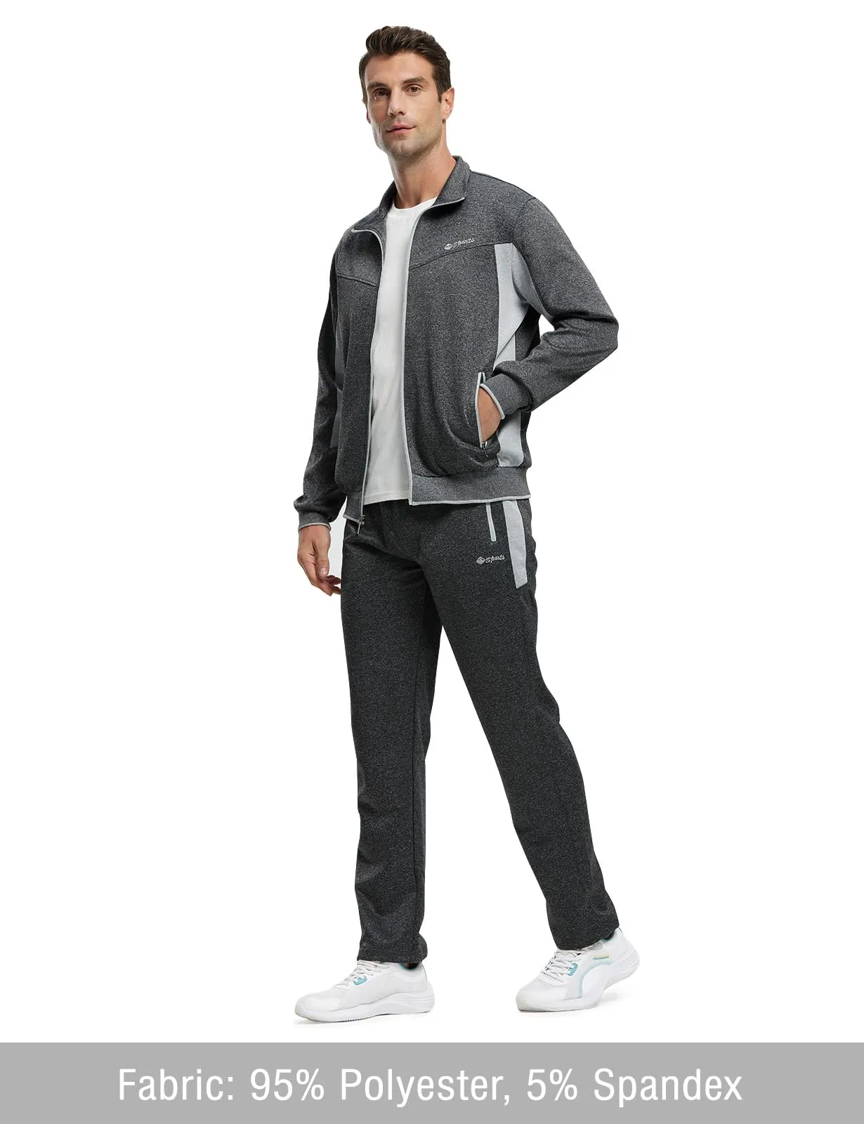 TBMPOY Men's Tracksuits Sweatsuits for Men Sweat Track Suits 2 Piece Casual Athletic Jogging Warm Up Full Zip Sets