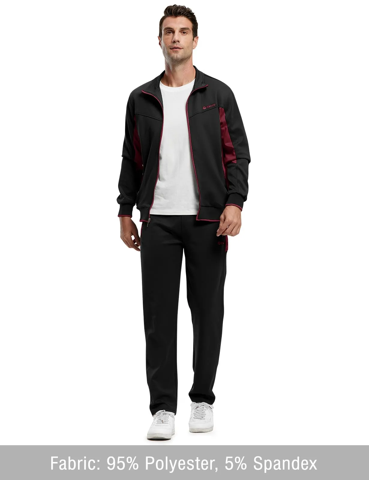 TBMPOY Men's Tracksuits Sweatsuits for Men Sweat Track Suits 2 Piece Casual Athletic Jogging Warm Up Full Zip Sets