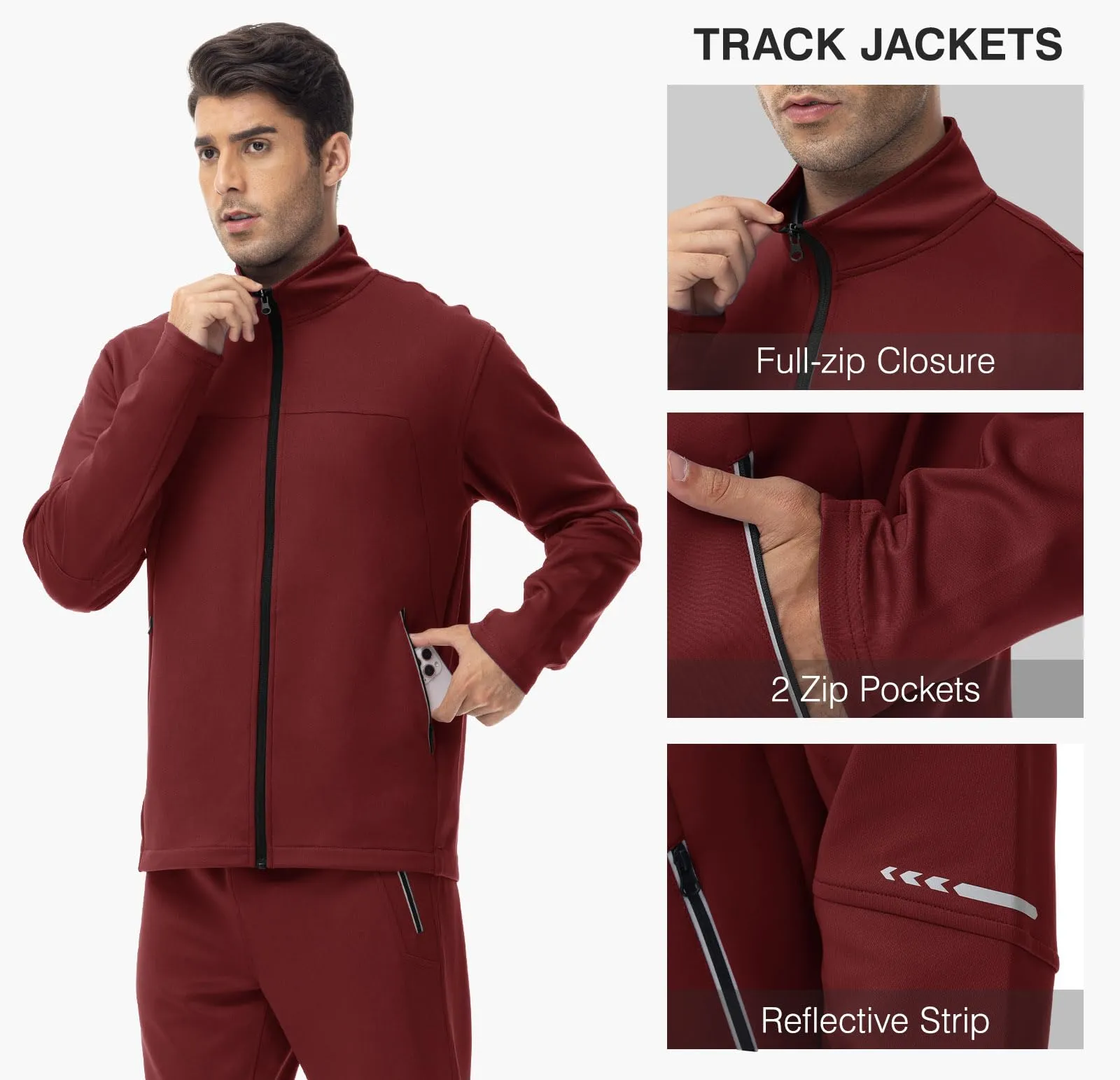 TBMPOY Men's Tracksuits Sweatsuits for Men Sweat Track Suits 2 Piece Casual Athletic Jogging Warm Up Full Zip Sets