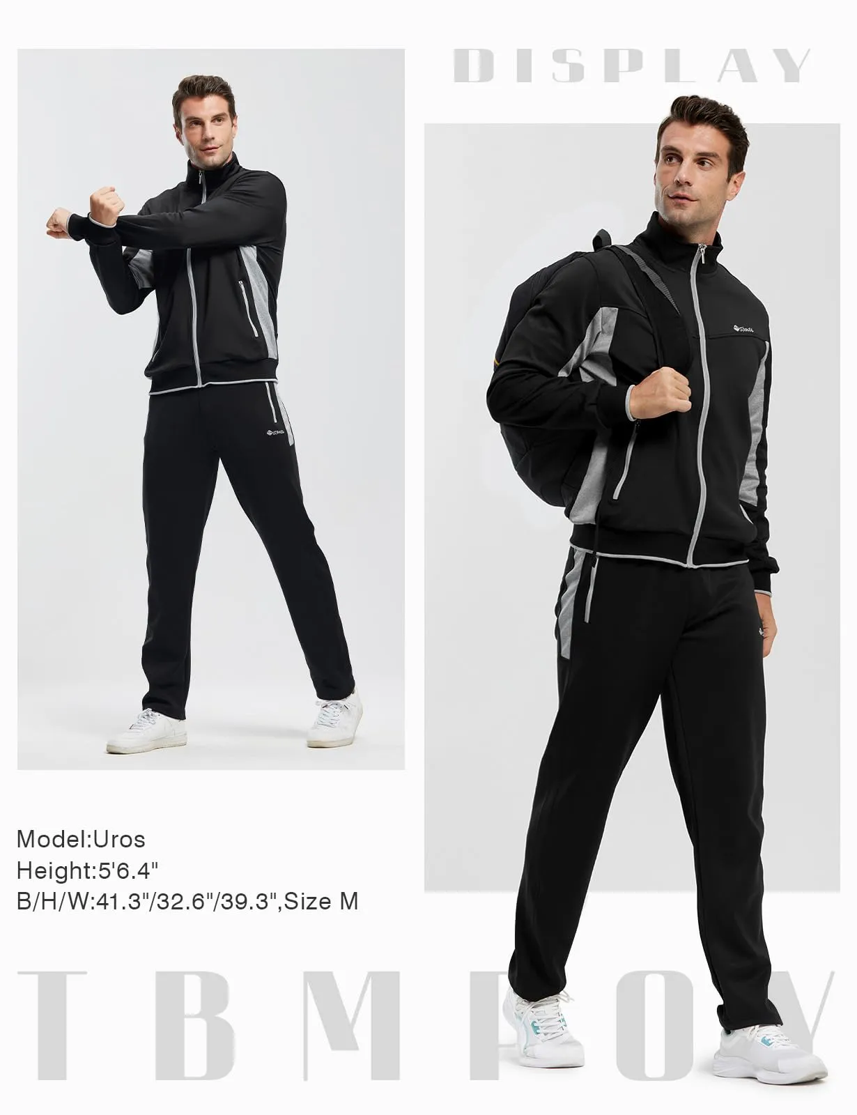 TBMPOY Men's Tracksuits Sweatsuits for Men Sweat Track Suits 2 Piece Casual Athletic Jogging Warm Up Full Zip Sets