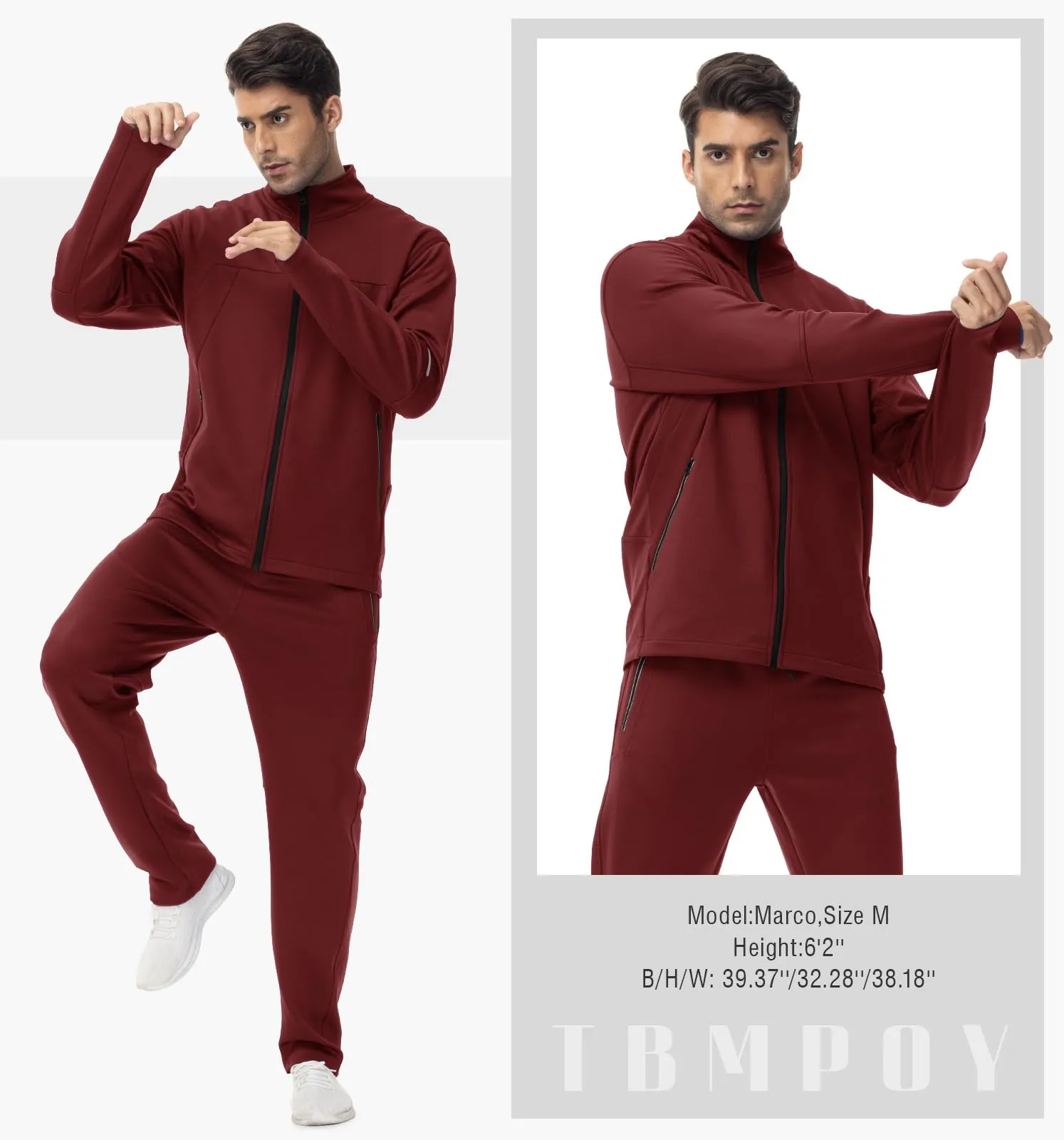 TBMPOY Men's Tracksuits Sweatsuits for Men Sweat Track Suits 2 Piece Casual Athletic Jogging Warm Up Full Zip Sets
